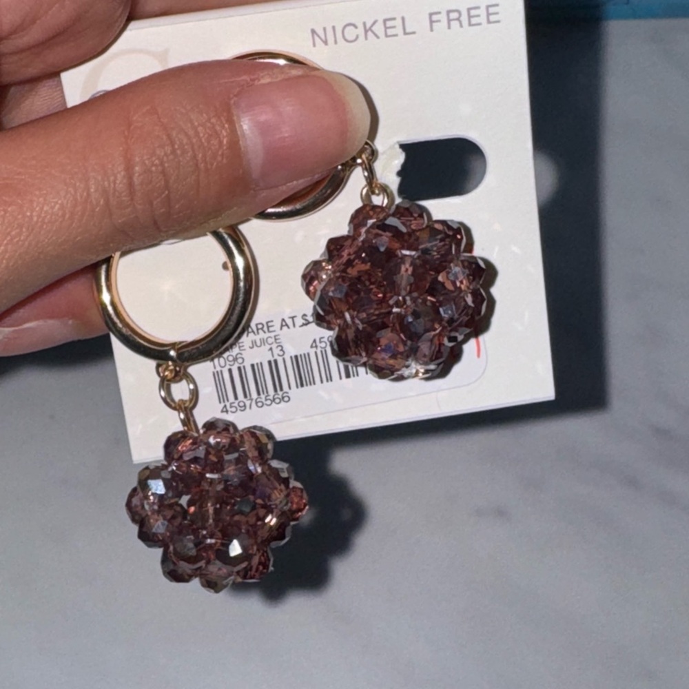 Cato Elegant Gold and Purple Crystal Earrings